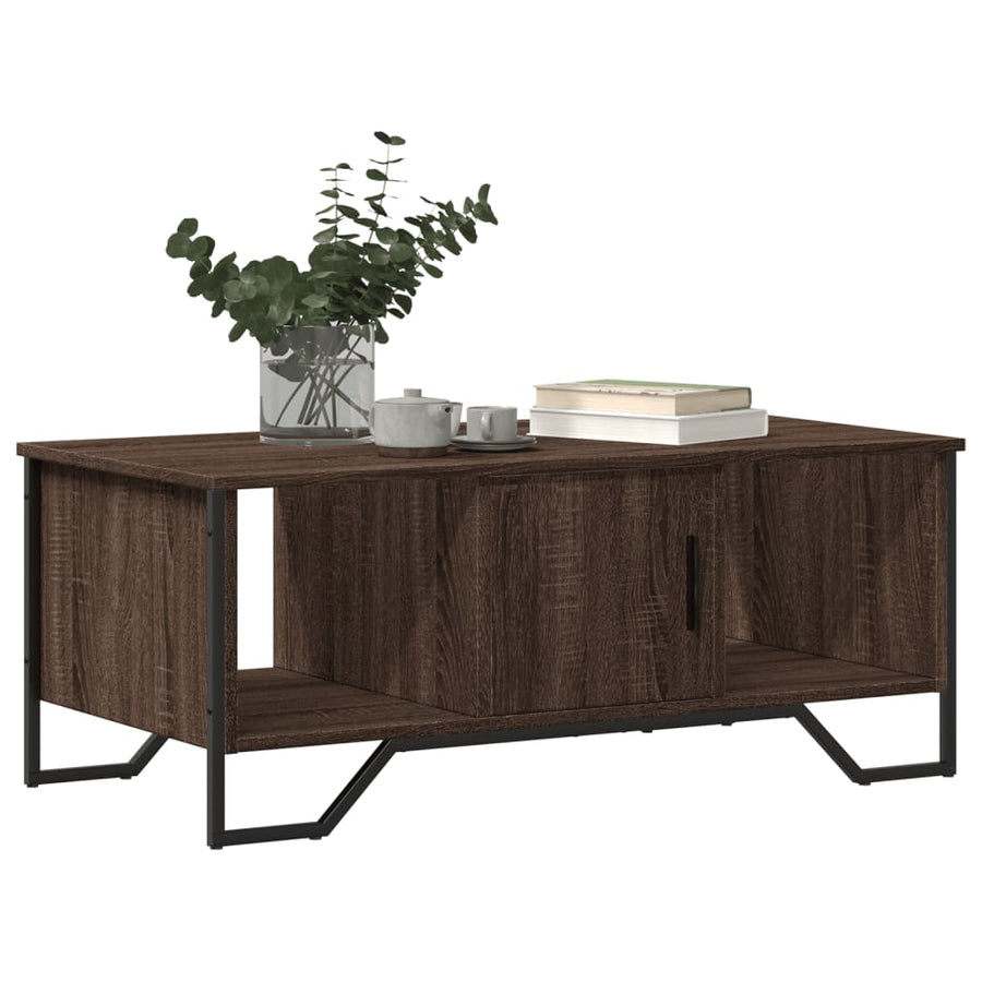 Salontafel 100x51x40 cm bewerkt hout bruin eikenkleur