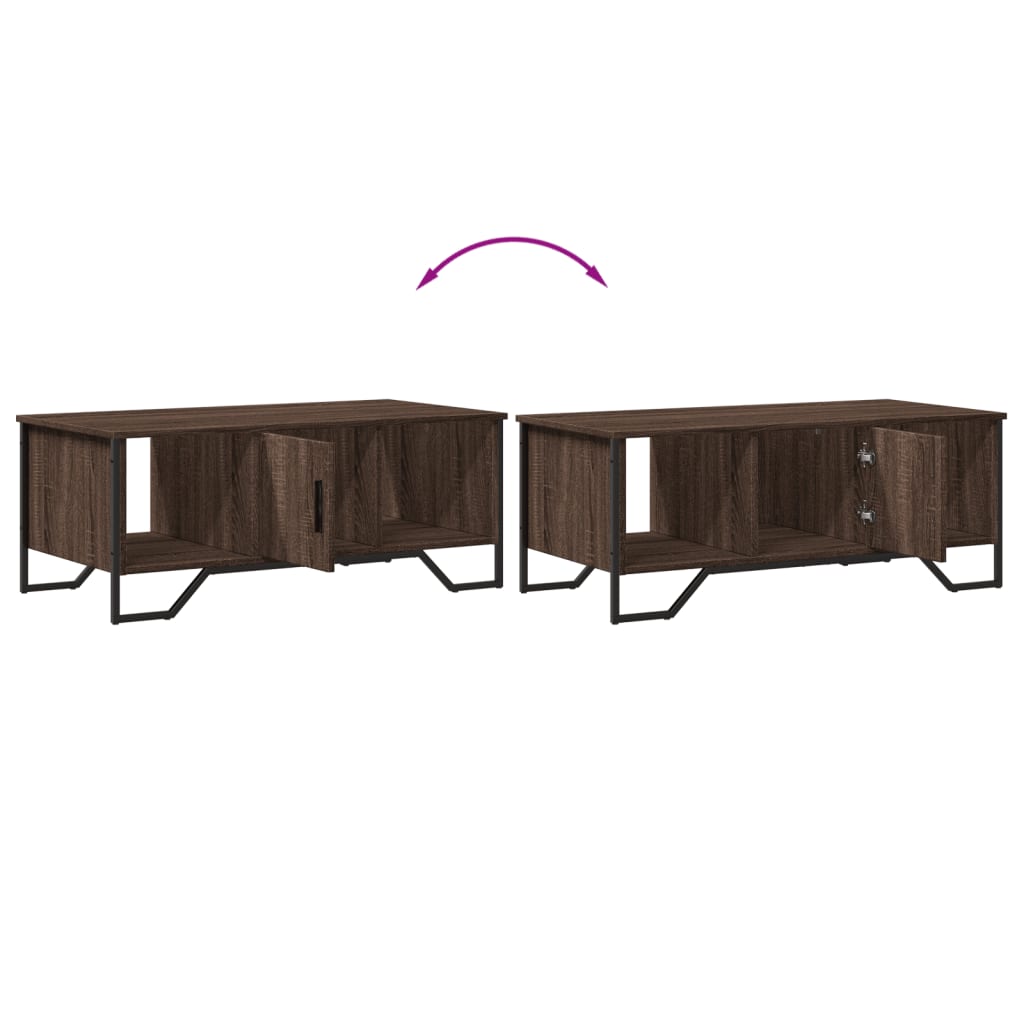 Salontafel 100x51x40 cm bewerkt hout bruin eikenkleur