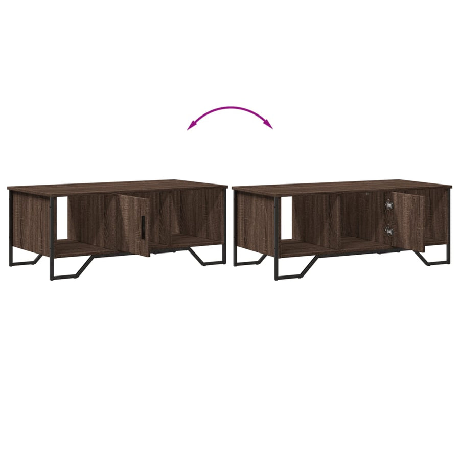 Salontafel 100x51x40 cm bewerkt hout bruin eikenkleur
