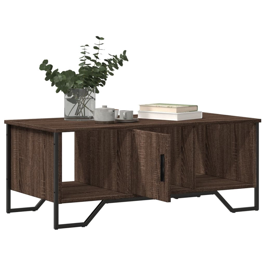 Salontafel 100x51x40 cm bewerkt hout bruin eikenkleur