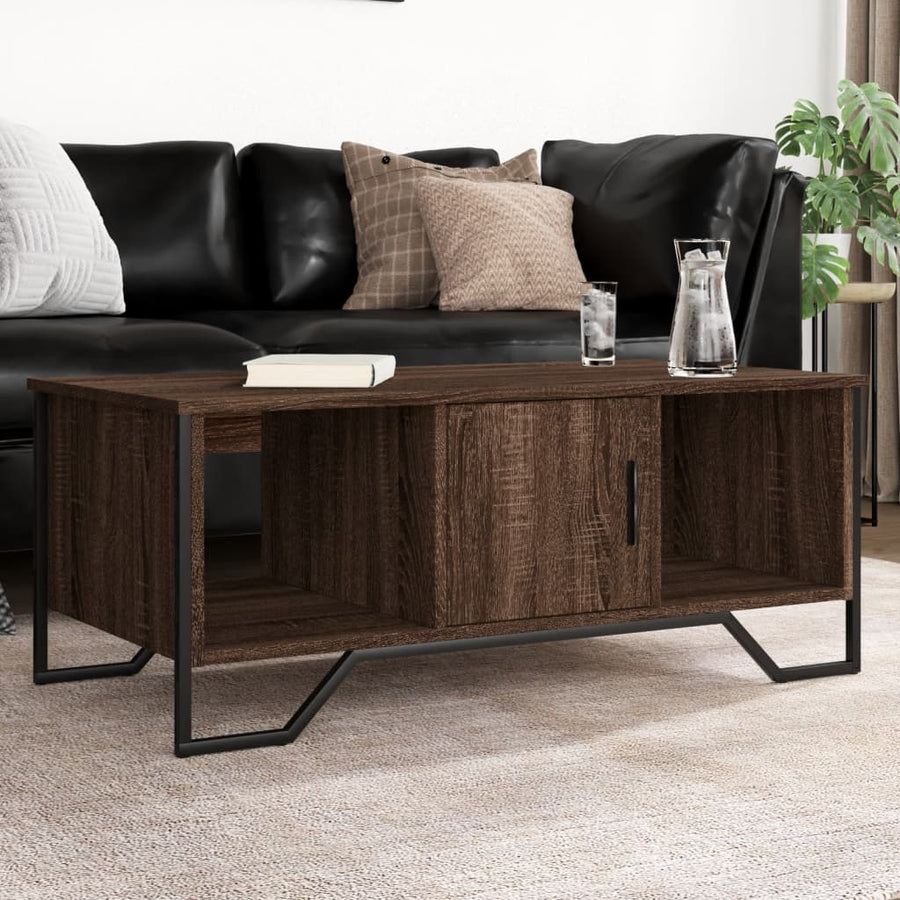 Salontafel 100x51x40 cm bewerkt hout bruin eikenkleur