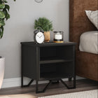 Bedside table 40x30x40 cm chipboard black