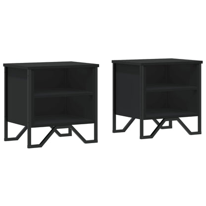 Nachtkastjes 2 st 40x30x40 cm bewerkt hout zwart