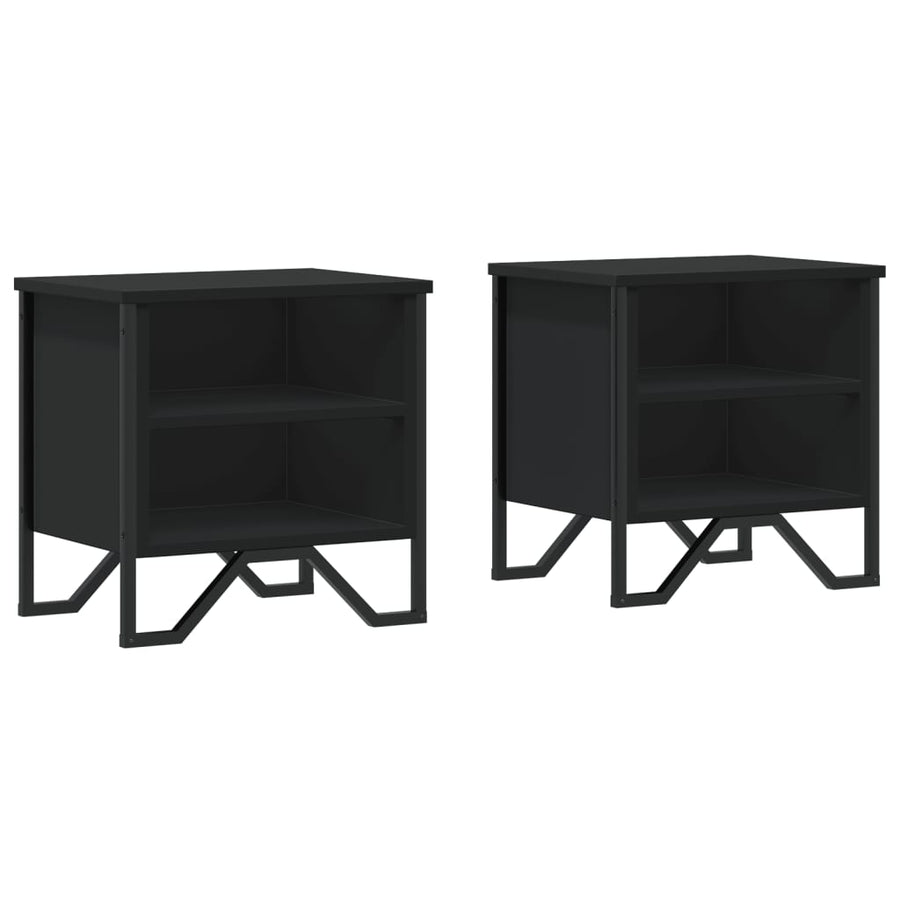 Nachtkastjes 2 st 40x30x40 cm bewerkt hout zwart