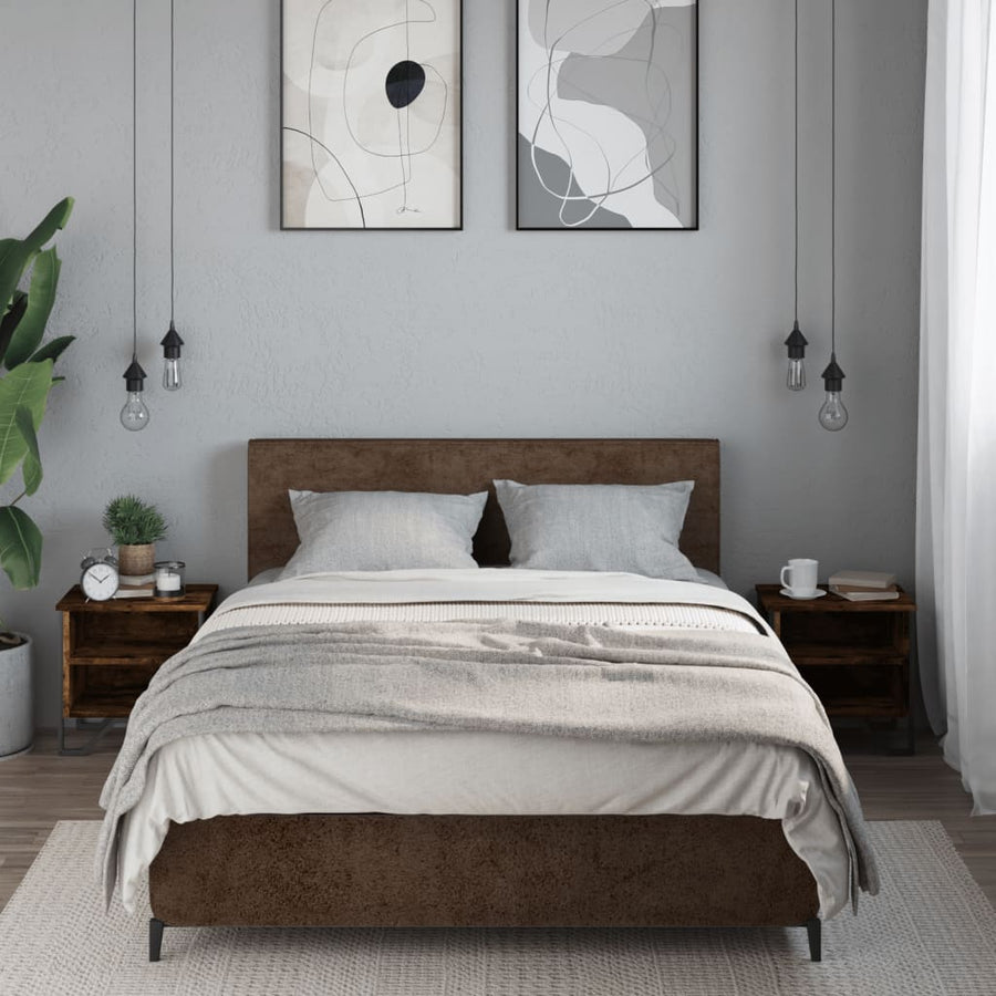 Nachtkastjes 2 st 40x30x40 cm bewerkt hout gerookt eikenkleurig
