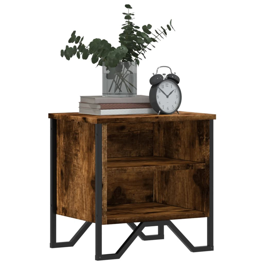 Nachtkastjes 2 st 40x30x40 cm bewerkt hout gerookt eikenkleurig