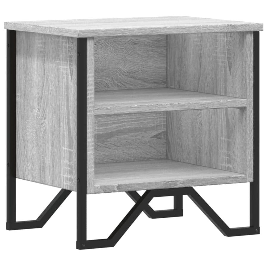 Nachtkastje 40x30x40 cm bewerkt hout grijs sonoma eikenkleurig