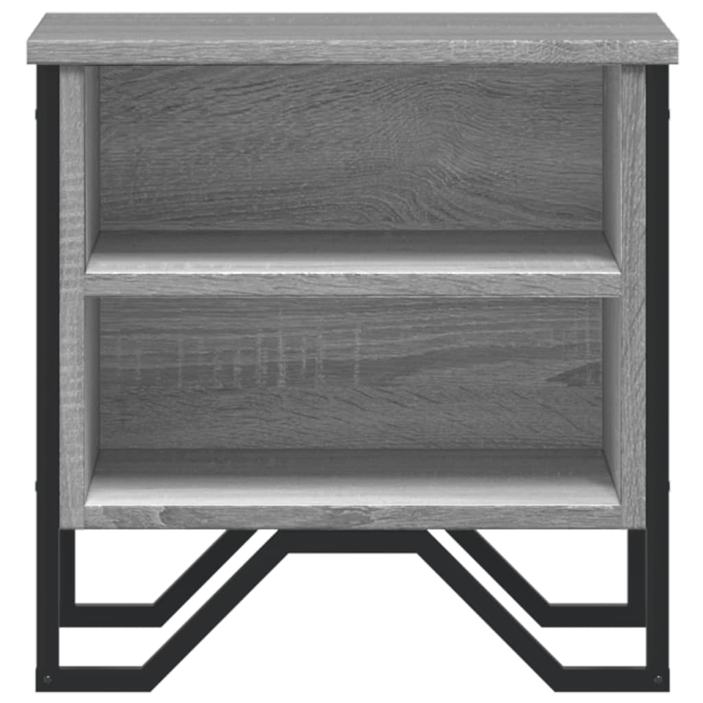 Nachtkastje 40x30x40 cm bewerkt hout grijs sonoma eikenkleurig