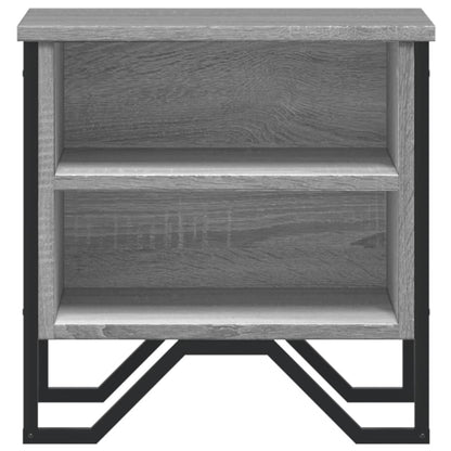 Nachtkastje 40x30x40 cm bewerkt hout grijs sonoma eikenkleurig