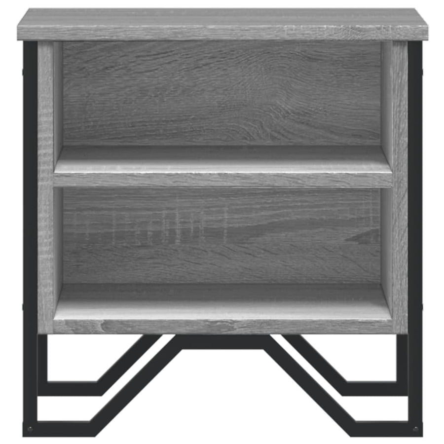Nachtkastje 40x30x40 cm bewerkt hout grijs sonoma eikenkleurig