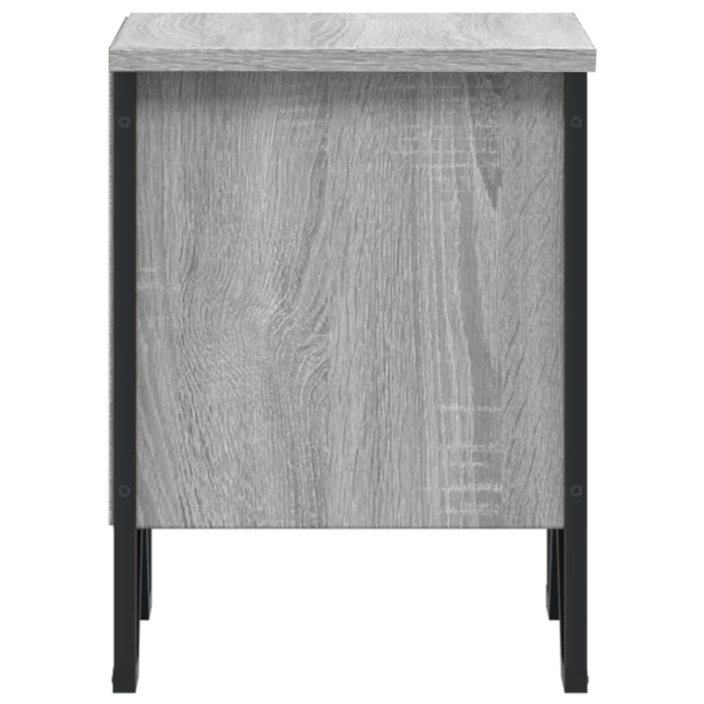 Nachtkastje 40x30x40 cm bewerkt hout grijs sonoma eikenkleurig