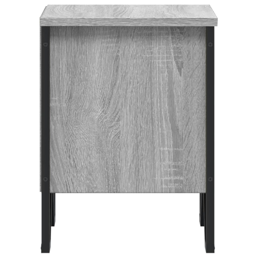 Nachtkastje 40x30x40 cm bewerkt hout grijs sonoma eikenkleurig