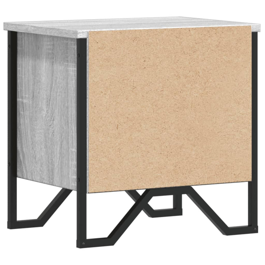 Nachtkastje 40x30x40 cm bewerkt hout grijs sonoma eikenkleurig