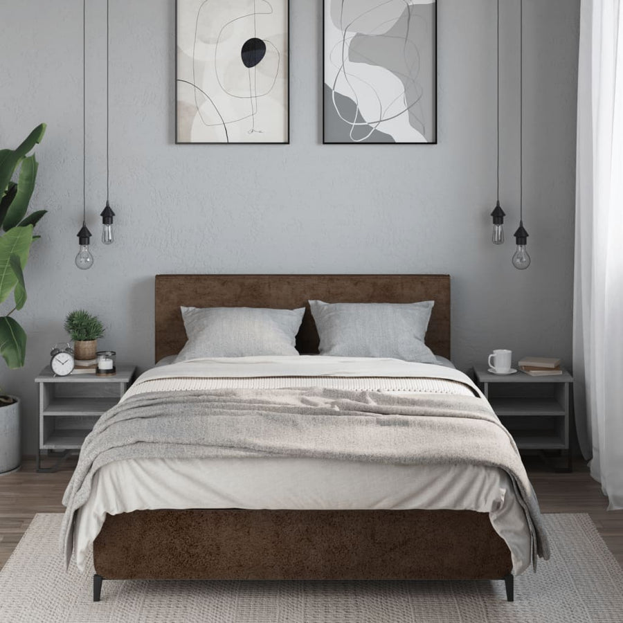 Nachtkastjes 2 st 40x30x40 cm bewerkt hout grijs sonoma eiken