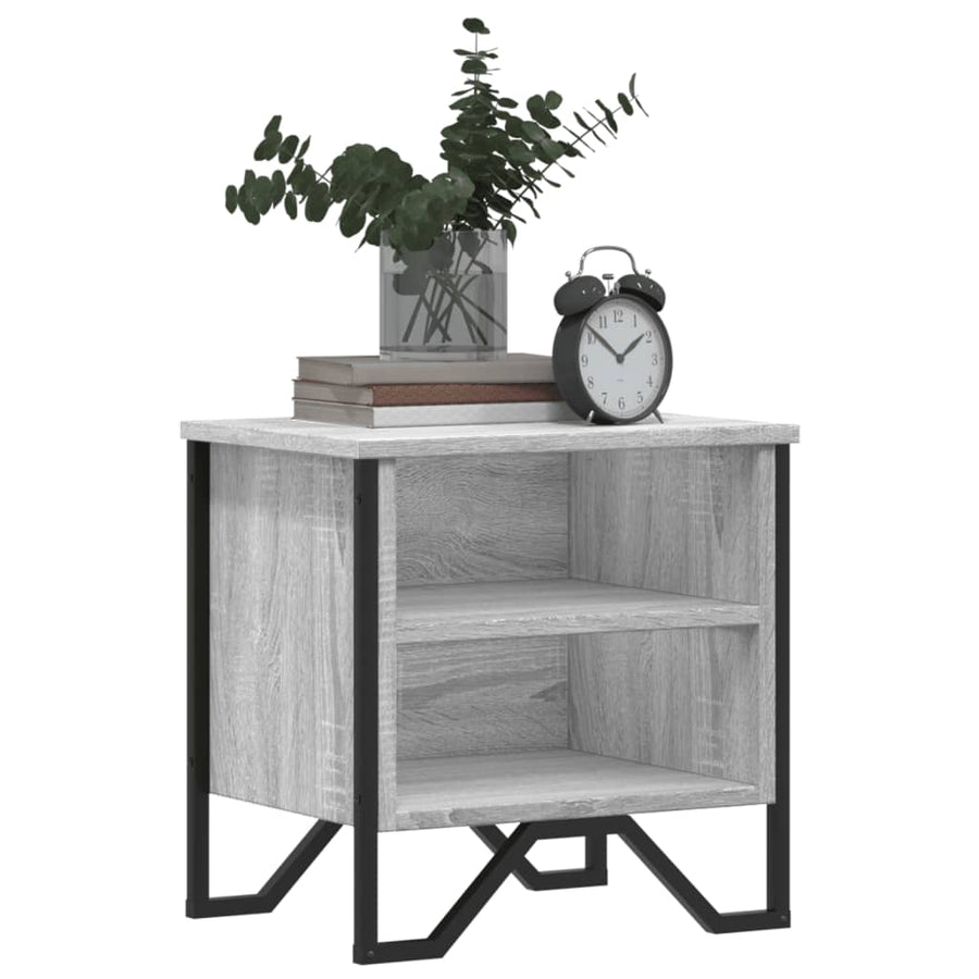 Nachtkastjes 2 st 40x30x40 cm bewerkt hout grijs sonoma eiken