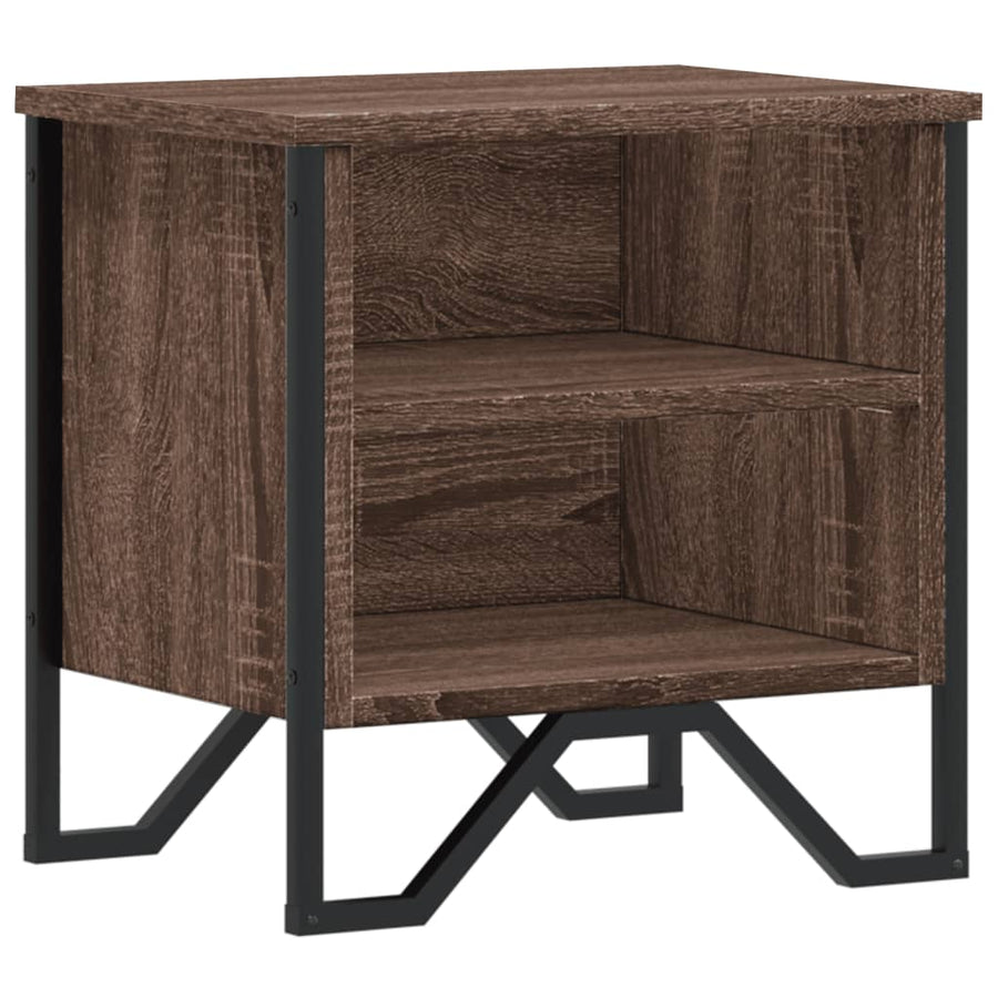 Nachtkastje 40x30x40 cm bewerkt hout bruin eikenkleur