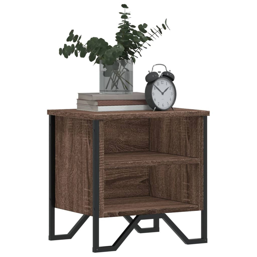 Nachtkastje 40x30x40 cm bewerkt hout bruin eikenkleur
