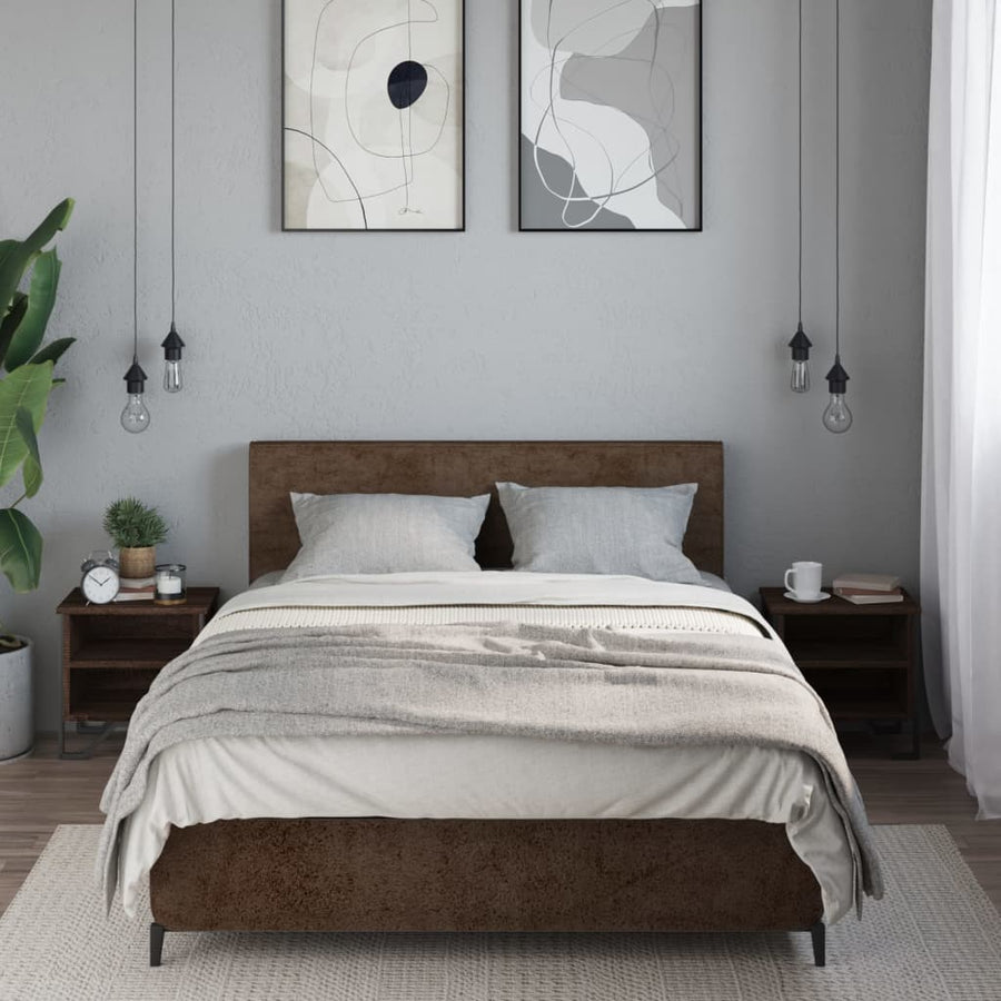 Nachtkastjes 2 st 40x30x40 cm bewerkt hout bruin eikenkleurig