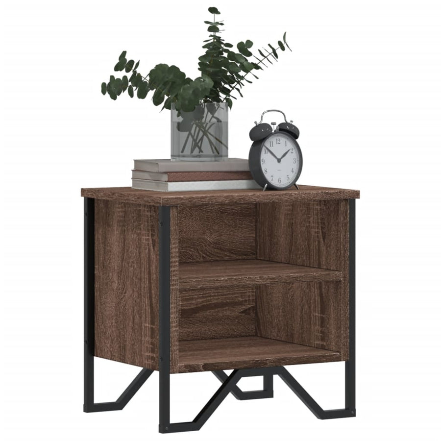 Nachtkastjes 2 st 40x30x40 cm bewerkt hout bruin eikenkleurig