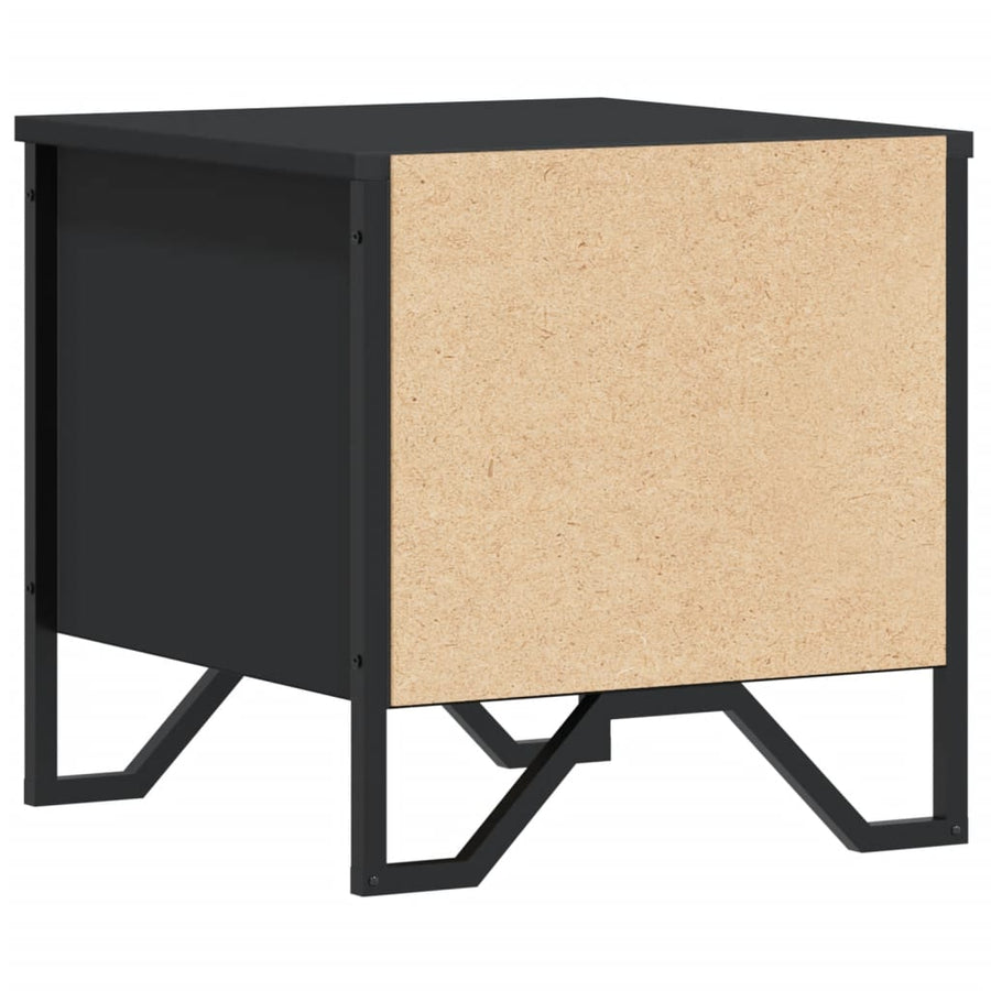 Nachtkastje 40x41x40 cm bewerkt hout zwart