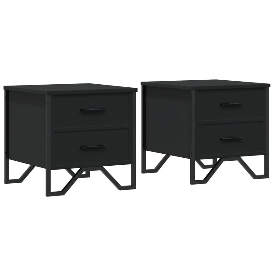Nachtkastjes 2 st 40x41x40 cm bewerkt hout zwart