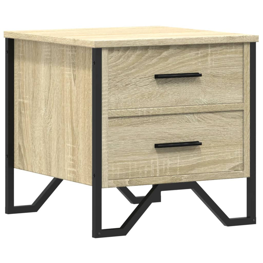 Nachtkastje 40x41x40 cm bewerkt hout sonoma eikenkleurig