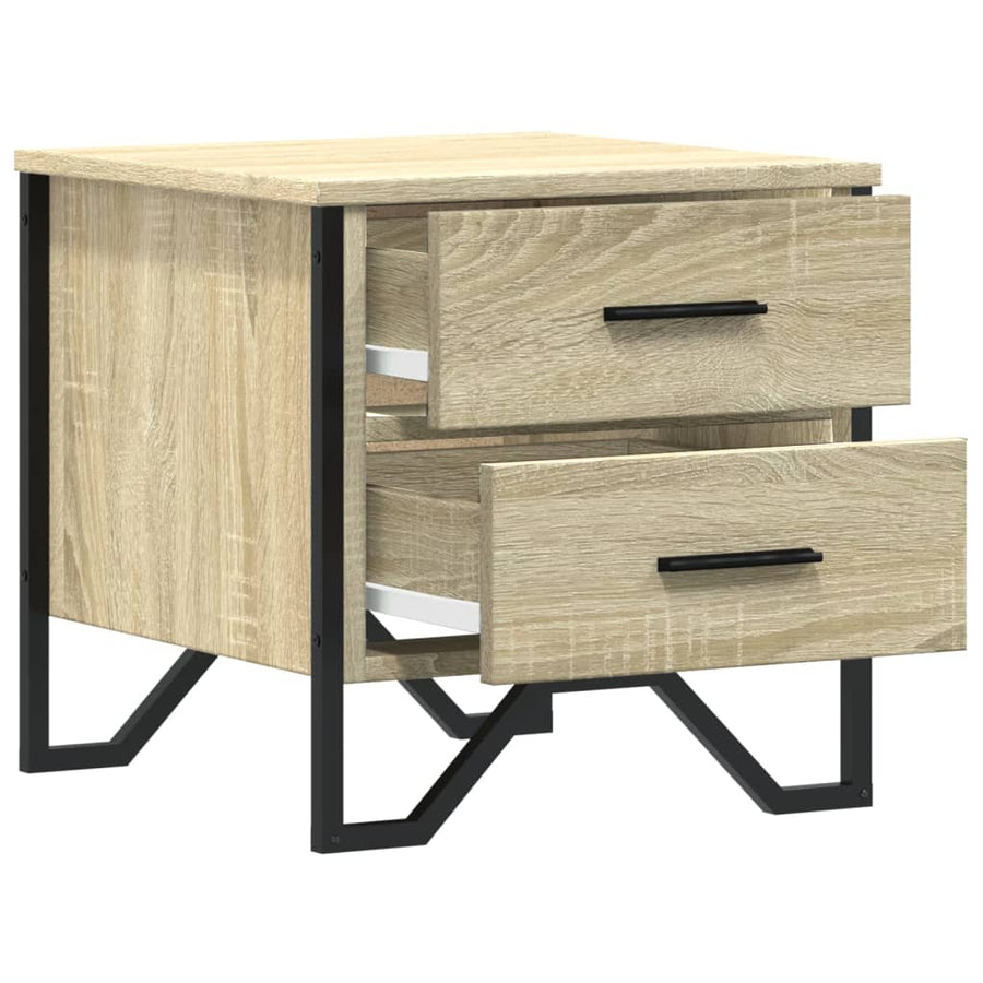 Nachtkastje 40x41x40 cm bewerkt hout sonoma eikenkleurig
