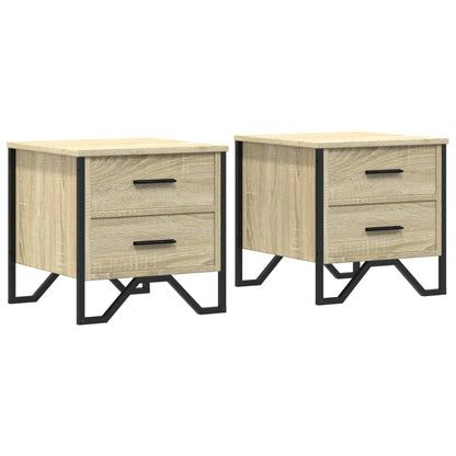 Nachtkastjes 2 st 40x41x40 cm bewerkt hout sonoma eikenkleurig