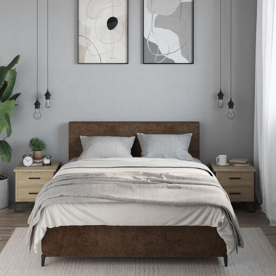 Nachtkastjes 2 st 40x41x40 cm bewerkt hout sonoma eikenkleurig
