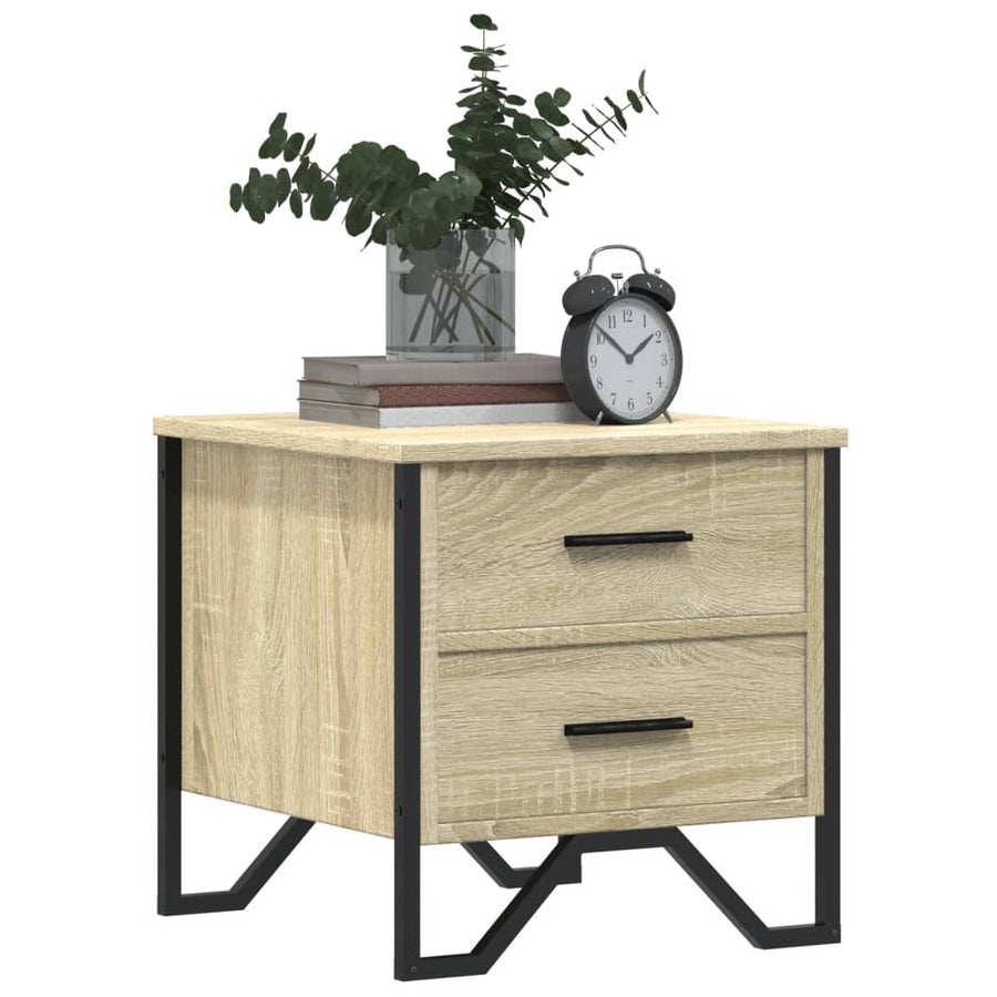 Nachtkastjes 2 st 40x41x40 cm bewerkt hout sonoma eikenkleurig