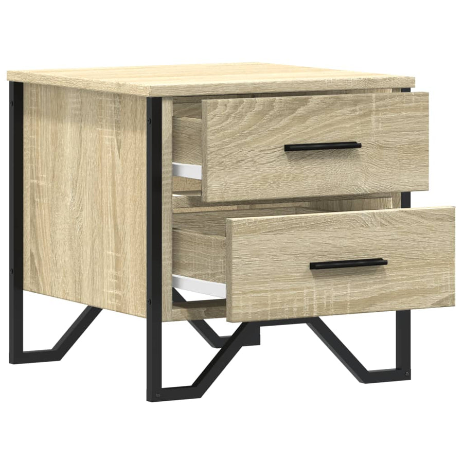 Nachtkastjes 2 st 40x41x40 cm bewerkt hout sonoma eikenkleurig