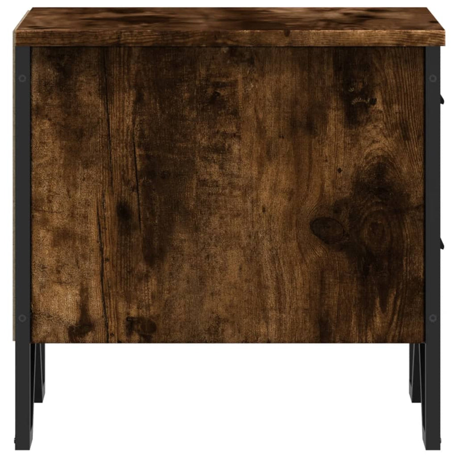 Nachtkastje 40x41x40 cm bewerkt hout gerookt eikenkleurig