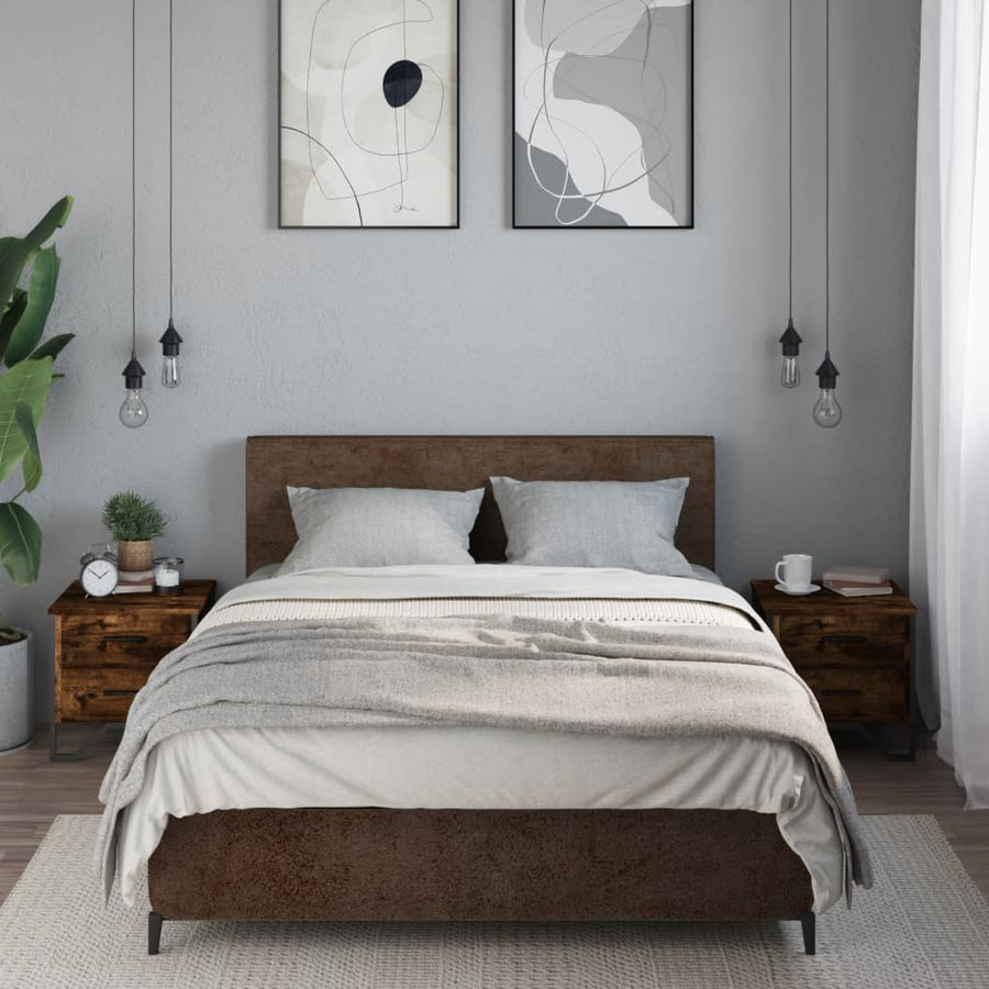 Nachtkastjes 2 st 40x41x40 cm bewerkt hout gerookt eikenkleurig