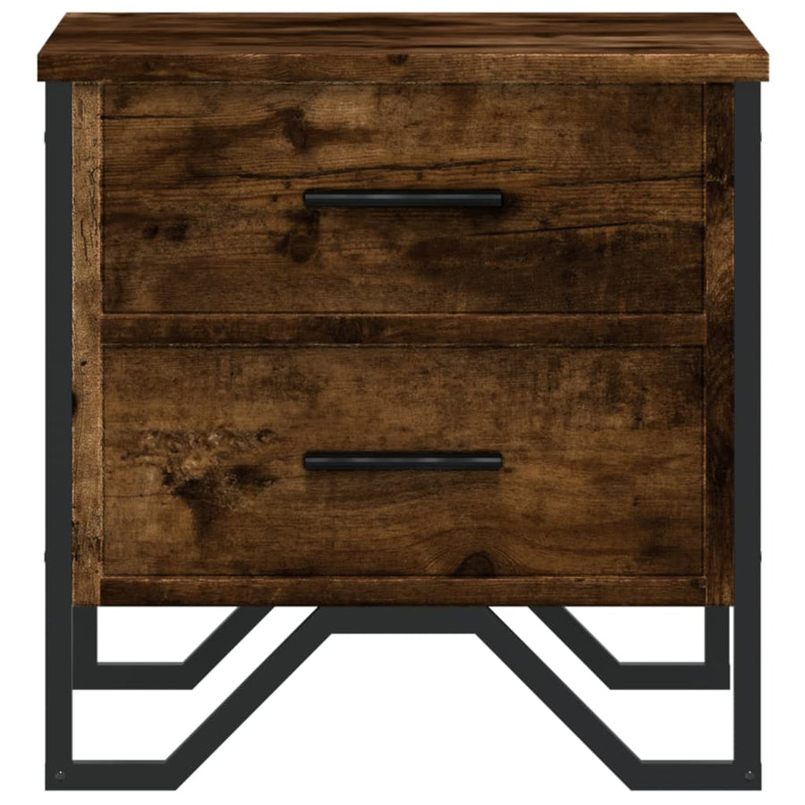 Nachtkastjes 2 st 40x41x40 cm bewerkt hout gerookt eikenkleurig
