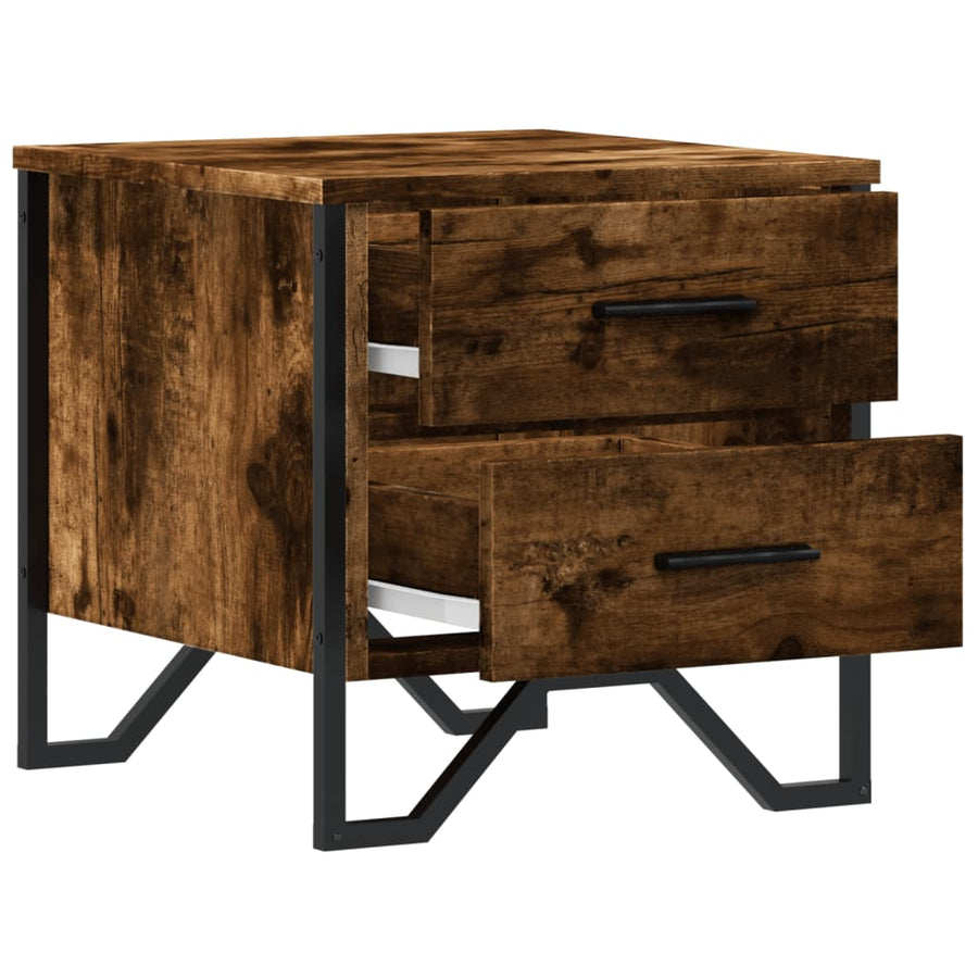 Nachtkastjes 2 st 40x41x40 cm bewerkt hout gerookt eikenkleurig