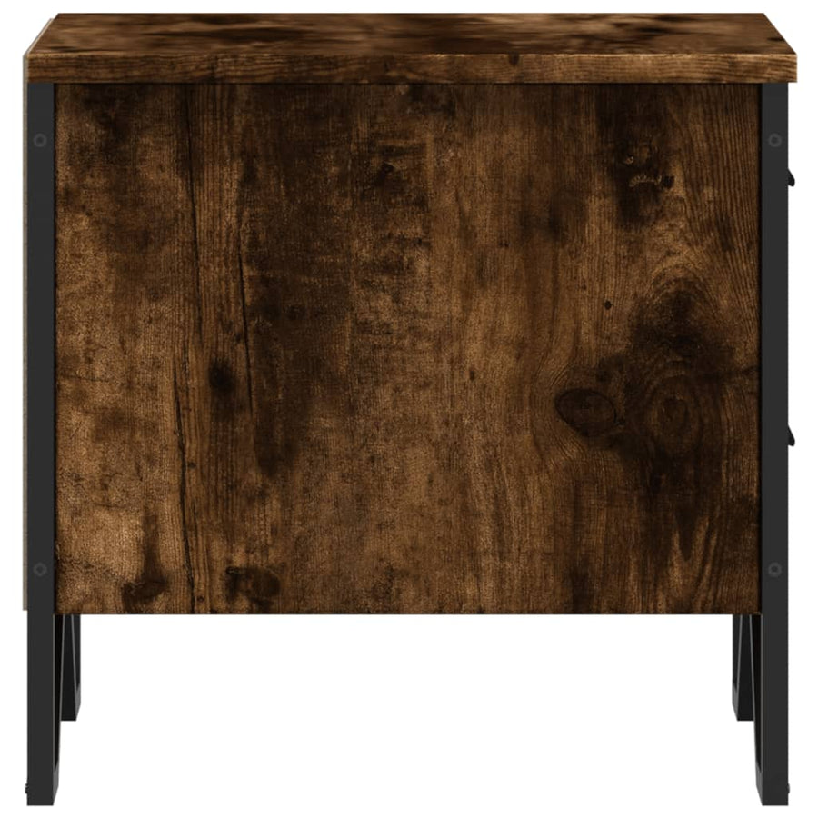 Nachtkastjes 2 st 40x41x40 cm bewerkt hout gerookt eikenkleurig