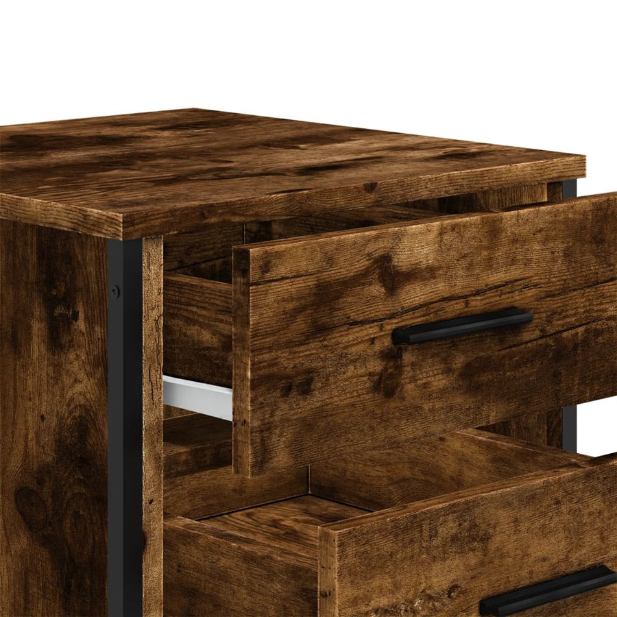 Nachtkastjes 2 st 40x41x40 cm bewerkt hout gerookt eikenkleurig