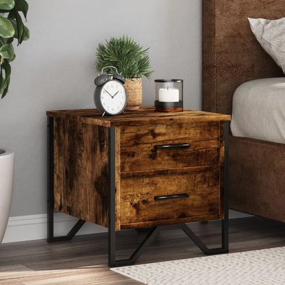 Nachtkastjes 2 st 40x41x40 cm bewerkt hout gerookt eikenkleurig