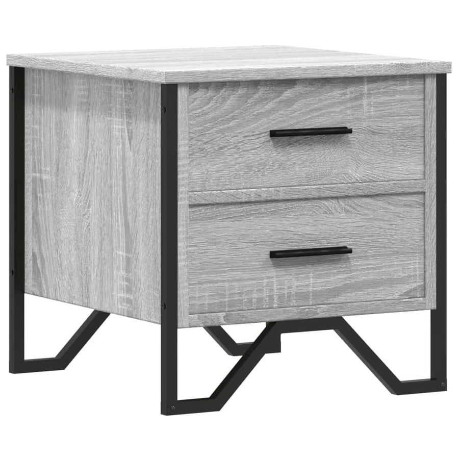 Nachtkastje 40x41x40 cm bewerkt hout grijs sonoma eikenkleurig