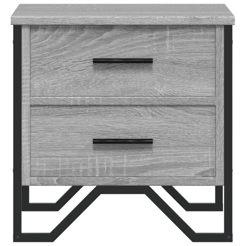 Nachtkastje 40x41x40 cm bewerkt hout grijs sonoma eikenkleurig