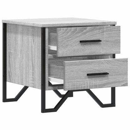 Nachtkastje 40x41x40 cm bewerkt hout grijs sonoma eikenkleurig