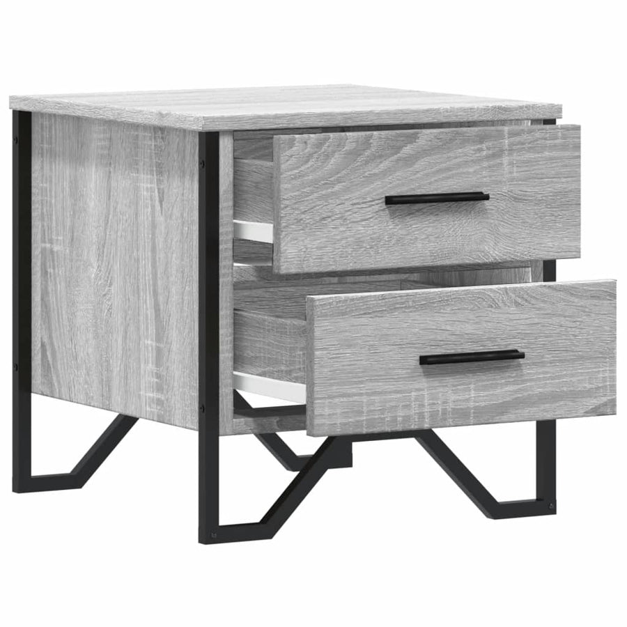 Nachtkastje 40x41x40 cm bewerkt hout grijs sonoma eikenkleurig