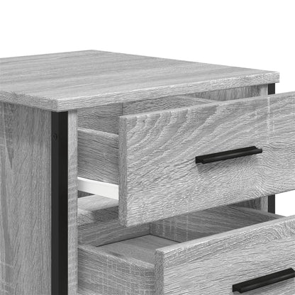 Nachtkastje 40x41x40 cm bewerkt hout grijs sonoma eikenkleurig
