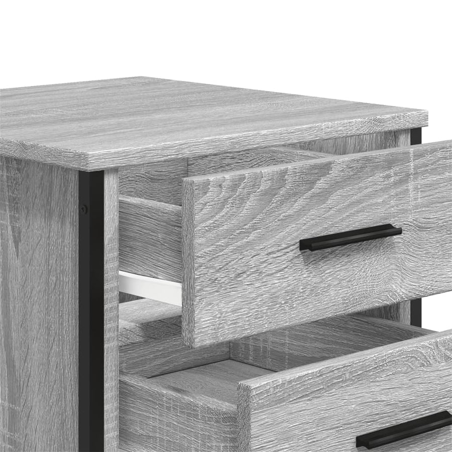 Nachtkastje 40x41x40 cm bewerkt hout grijs sonoma eikenkleurig