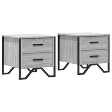 Nachtkastjes 2 st 40x41x40 cm bewerkt hout grijs sonoma eiken