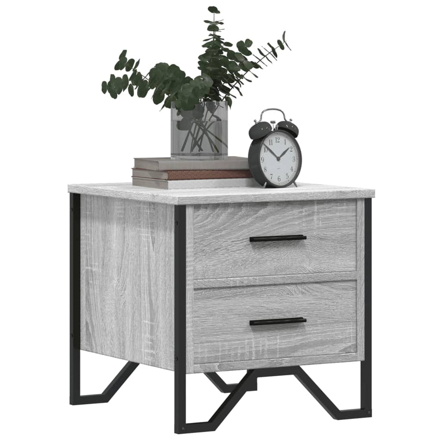 Nachtkastjes 2 st 40x41x40 cm bewerkt hout grijs sonoma eiken