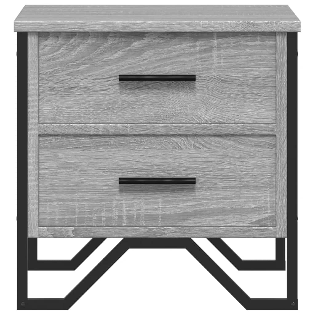 Nachtkastjes 2 st 40x41x40 cm bewerkt hout grijs sonoma eiken