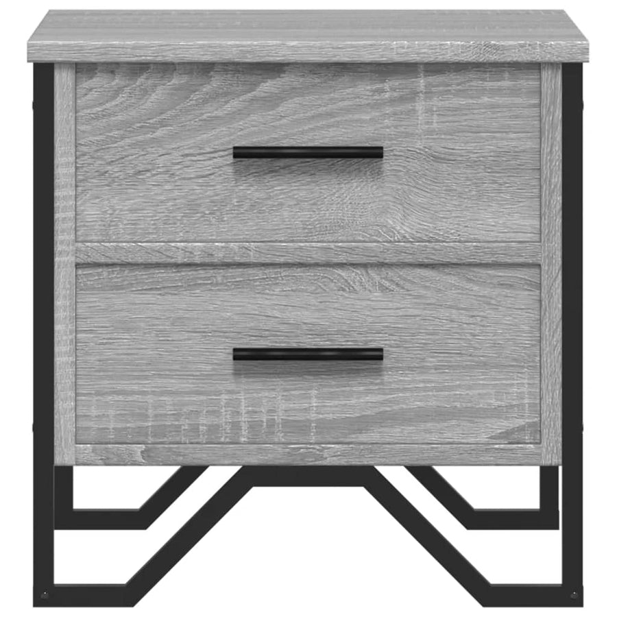 Nachtkastjes 2 st 40x41x40 cm bewerkt hout grijs sonoma eiken