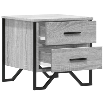 Nachtkastjes 2 st 40x41x40 cm bewerkt hout grijs sonoma eiken