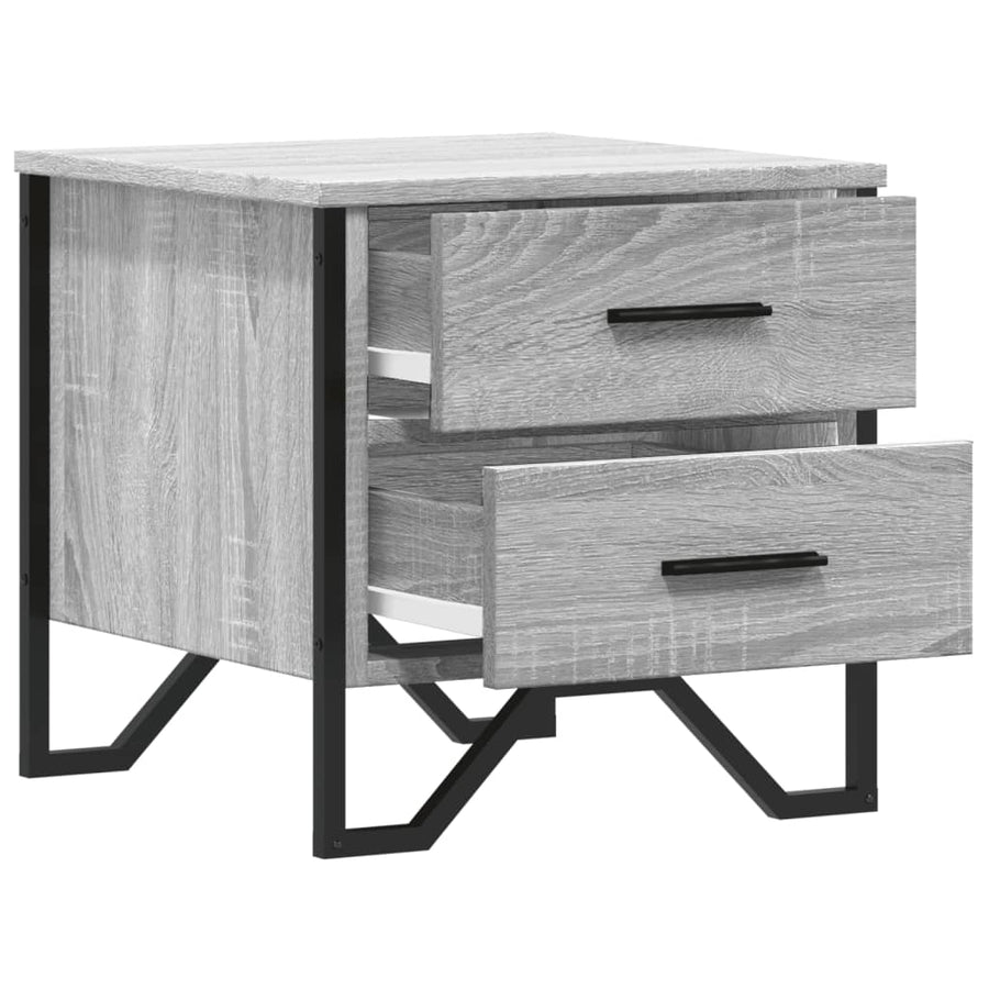 Nachtkastjes 2 st 40x41x40 cm bewerkt hout grijs sonoma eiken